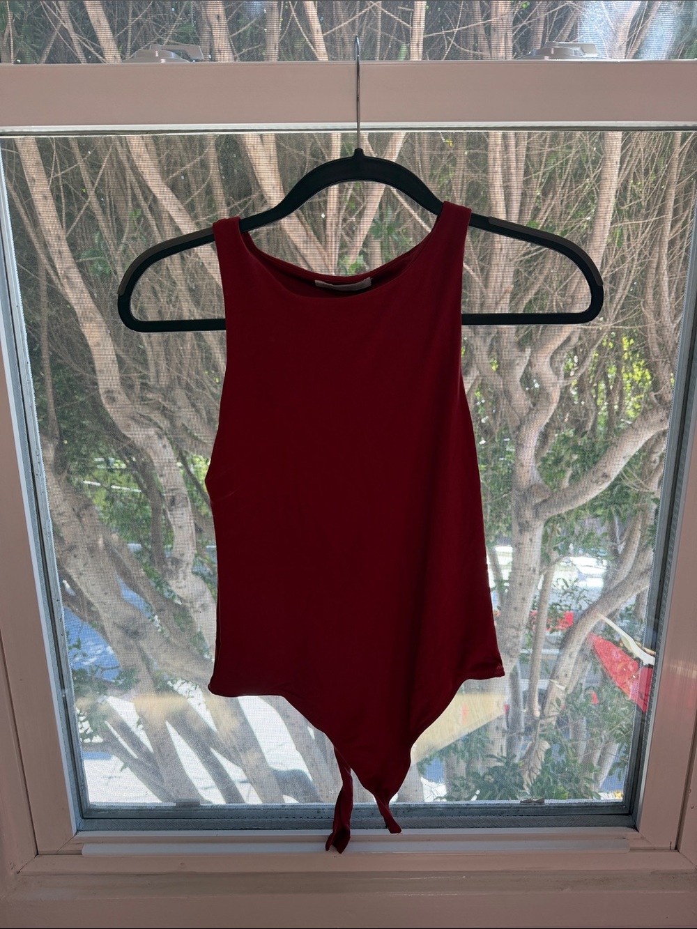 Zara Red Sleeveless Bodysuit
